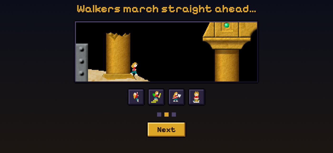 The tutorial showing how to choose a skill